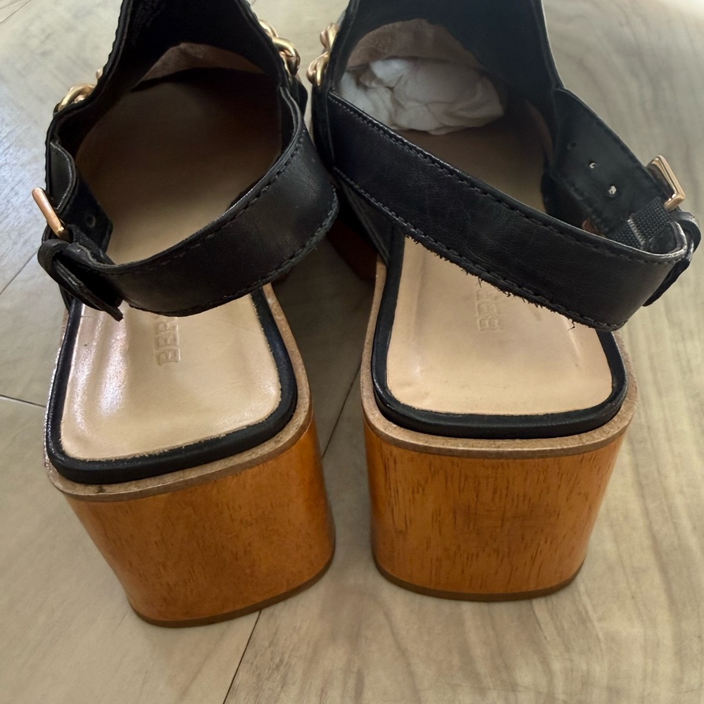 Anthropologie Bernardo Sochi CHAIN SLINGBACK CLOGS IN black Leather - Picture 9 of 9